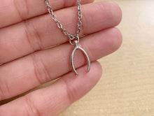 Load image into Gallery viewer, Lucky Wishbone Necklace - stainless steel necklace with wishbone charm lucky necklace