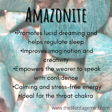 Load image into Gallery viewer, 6.8” Crescent Moon Bracelet- Aromatherapy, Amazonite, Moon Charm