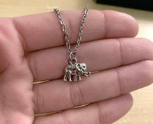 Load image into Gallery viewer, Loyalty Elephant Necklace - Elephant charm 2 sided with stainless steel chain