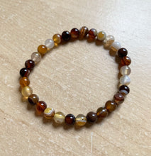 Load image into Gallery viewer, 7.2” Capricorn Moon Bracelet 6mm brown lace Agate grounding bracelet