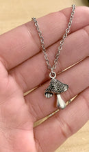 Load image into Gallery viewer, Mushroom Life Necklace - stainless steel necklace with metal mushroom charm