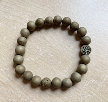 Load image into Gallery viewer, 7.0” Druzy Bracelet- gold druzy with tree of life charm