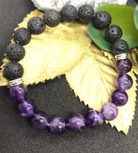Load image into Gallery viewer, Two Dimensions Amethyst Bracelet- Aromatherapy and Amethyst beads