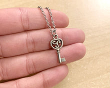 Load image into Gallery viewer, Triskele Key Pendant Necklace - stainless steel necklace with key charm *limited only one available*