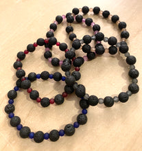 Load image into Gallery viewer, 7” Set of 5 Lava Bead Bracelets- Aromatherapy beads 7”