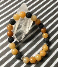 Load image into Gallery viewer, 6.7” Sunshine Daydream Bracelet- yellow aventurine and lava beads aromatherapy *limited* 1 left