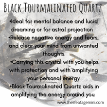 Load image into Gallery viewer, 6.75” Pure Thoughts Bracelet- black tourmalinated Quartz and black Agate