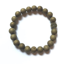 Load image into Gallery viewer, 7.0” Druzy Bracelet- gold druzy with tree of life charm
