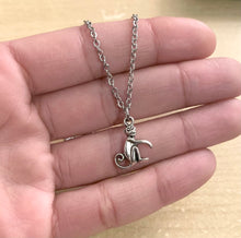Load image into Gallery viewer, Year of the Monkey Necklace - Chinese astrology stainless steel chain monkey charm spirit animal