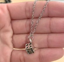 Load image into Gallery viewer, Lucky Dice Necklace 3D dice charm with stainless steel chain necklace