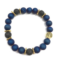 Load image into Gallery viewer, 6.9” Mystical Illusions - Blue druzy tree of life Bracelet *only one left *