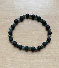 Load image into Gallery viewer, 7.1” Moss Life Bracelet- moss agate and lava beads aromatherapy bracelet