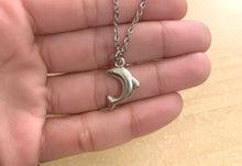 Load image into Gallery viewer, Dolphins of the Sea Necklace- stainless steel necklace with dolphin charm