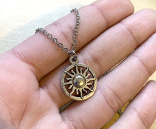 Load image into Gallery viewer, Sunshine Necklace - sun charm with stainless steel chain necklace