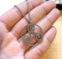 Load image into Gallery viewer, Triskele Necklace - stainless steel pendant with Stainless steel chain