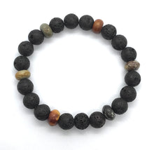 Load image into Gallery viewer, 7.1” Peace of Mind aromatherapy bracelet with Picasso Jasper