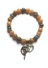 Load image into Gallery viewer, 7.5” Fairy Air Element Bracelet- sunstone and Labradorite crystal healing bracelet with fairy cloud charm