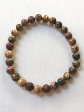 Load image into Gallery viewer, 7.1” Earth Vibe Bracelet - 6mm leopardskin Jasper crystal bracelet bracelet