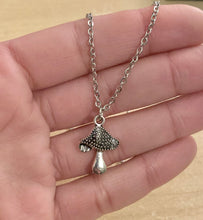 Load image into Gallery viewer, Mushroom Life Necklace - stainless steel necklace with metal mushroom charm