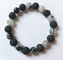 Load image into Gallery viewer, 8” Peaceful Dreams - Black Tourmalinated Quartz Aromatherapy Bracelet