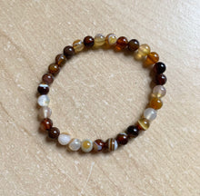 Load image into Gallery viewer, 7.2” Capricorn Moon Bracelet 6mm brown lace Agate grounding bracelet