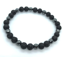 Load image into Gallery viewer, Vibrations Bracelet - hematite and lava beads