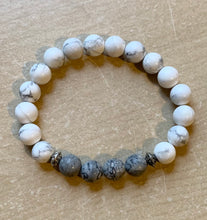 Load image into Gallery viewer, 6.6” Athena Bracelet- howlite and mapstone 8mm beads