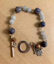 Load image into Gallery viewer, 7.9” Hamsa Hand Bracelet - toggle clasp *only one left**