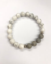 Load image into Gallery viewer, 6.6” Athena Bracelet- howlite and mapstone 8mm beads