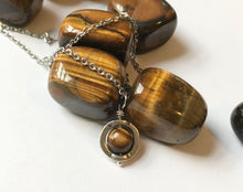 Load image into Gallery viewer, World of Stability Necklace - tigers eye stainless steel necklace
