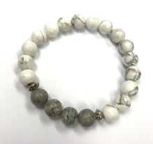 Load image into Gallery viewer, 6.6” Athena Bracelet- howlite and mapstone 8mm beads