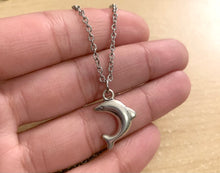 Load image into Gallery viewer, Dolphins of the Sea Necklace- stainless steel necklace with dolphin charm