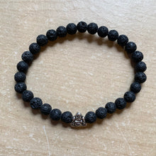 Load image into Gallery viewer, 7.1” Buddha Aromatherapy Lava Bead Bracelet 7”