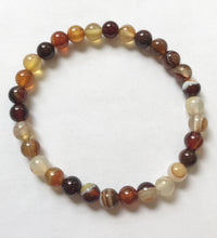 Load image into Gallery viewer, 7.2” Capricorn Moon Bracelet 6mm brown lace Agate grounding bracelet