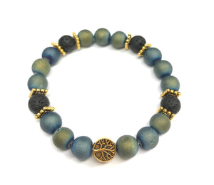 Mystical Dream Druzy Tree of Life Bracelet