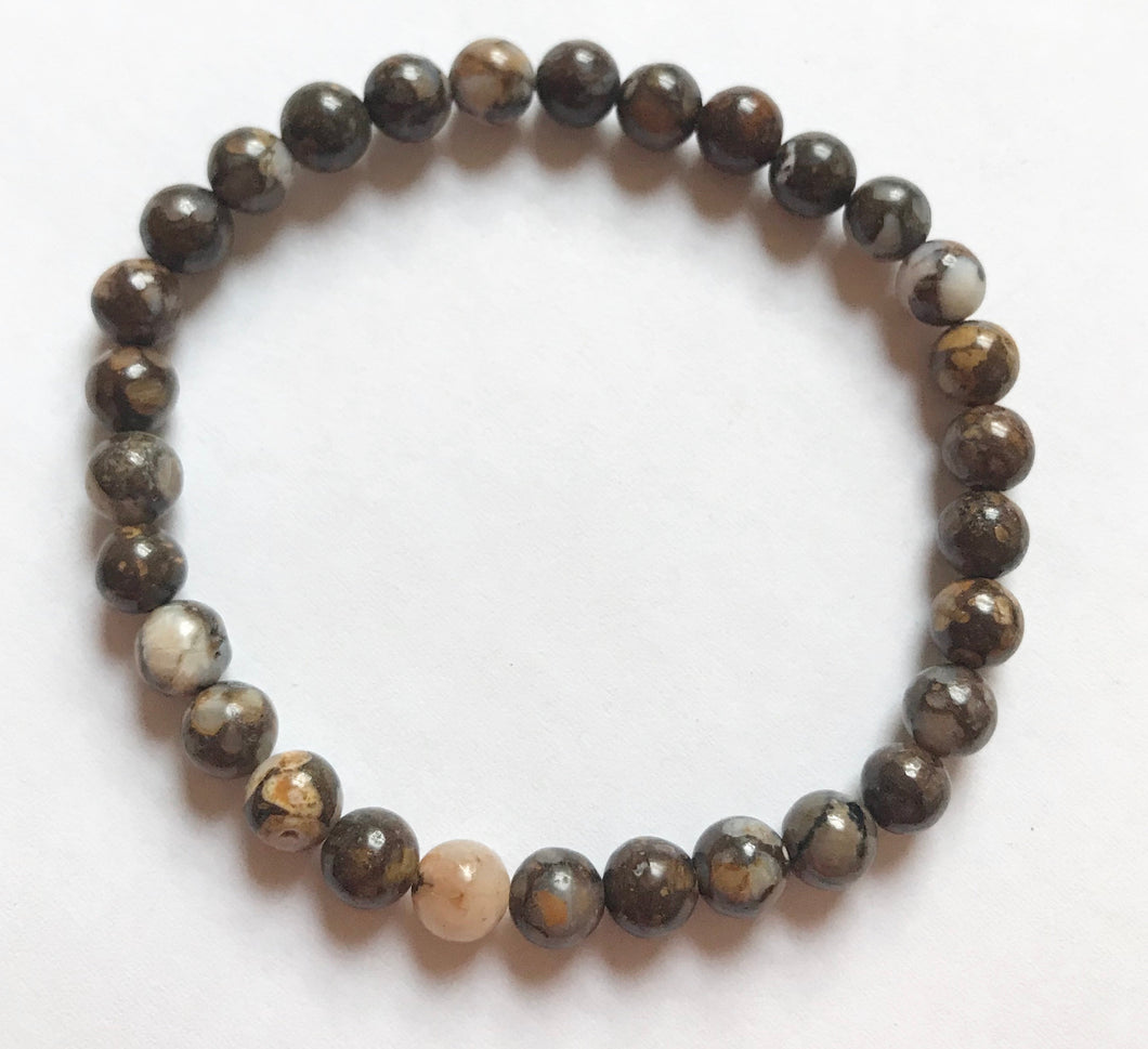7.5” Mother Nature Bracelet- Australian Jasper 6mm beads *only one left*