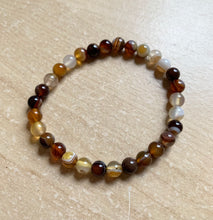 Load image into Gallery viewer, 7.2” Capricorn Moon Bracelet 6mm brown lace Agate grounding bracelet
