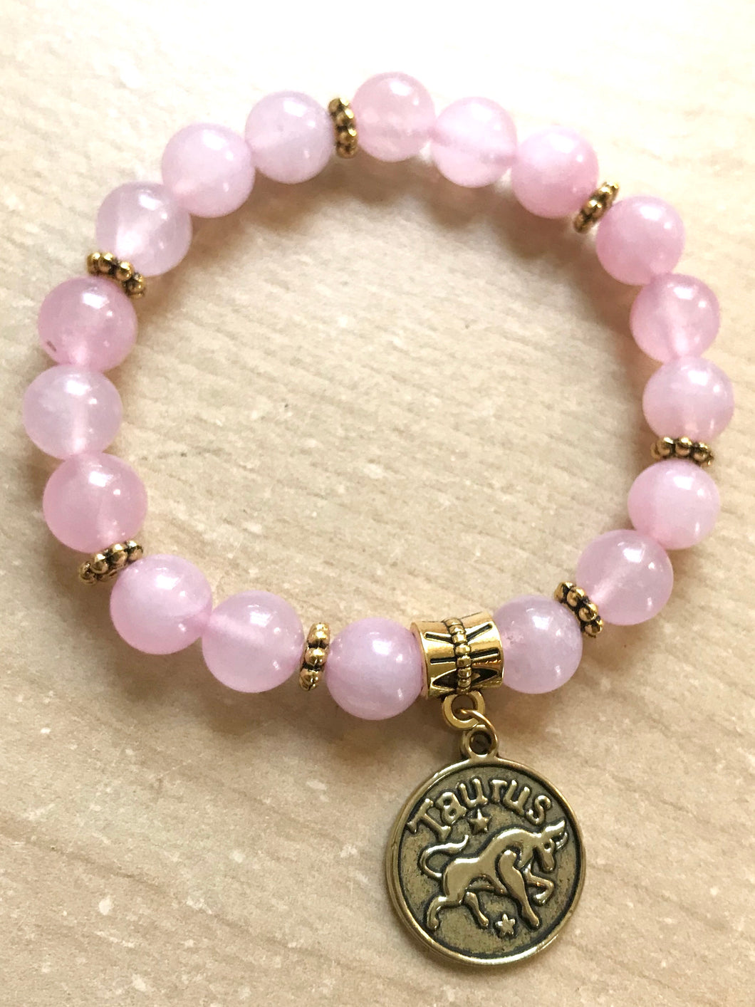 6.75” Taurus Love Bracelet - rose quartz