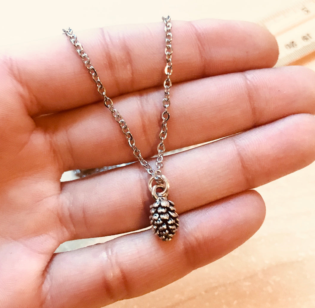 Life of a Pinecone- Pinecone charm Necklace Stainless Steel chain