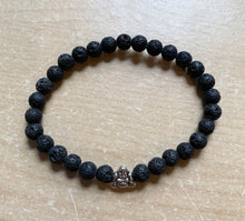 Load image into Gallery viewer, 7.1” Buddha Aromatherapy Lava Bead Bracelet 7”
