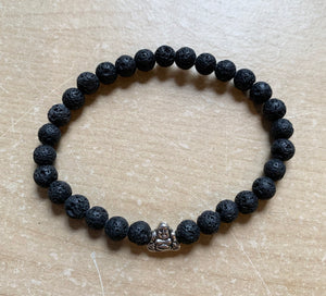 7.1” Buddha Aromatherapy Lava Bead Bracelet 7”
