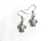 Load image into Gallery viewer, Turtle Earrings Hypoallergenic Silver Plated Hooks
