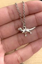 Load image into Gallery viewer, Dinosaur Necklace - stainless steel chain with dinosaur charm
