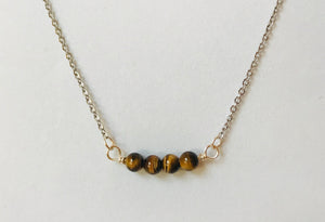 Courageous Necklace- tigers eye bar necklace