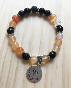 Aries Life Bracelet 7” - carnelian and black agate *only one made*