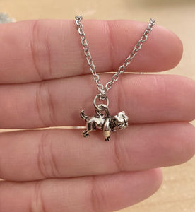 Bulldog Necklace with Stainless Steel chain and 3D bulldog charm