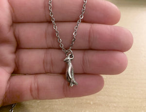 3D Penguin Necklace - stainless steel necklace with penguin charm, spirit animal Necklace