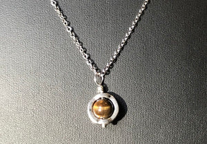 World of Stability Necklace - tigers eye stainless steel necklace