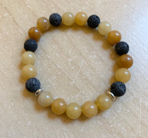 6.7” Sunshine Daydream Bracelet- yellow aventurine and lava beads aromatherapy *limited* 1 left