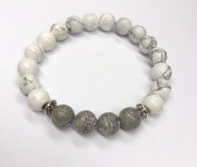 Load image into Gallery viewer, 6.6” Athena Bracelet- howlite and mapstone 8mm beads
